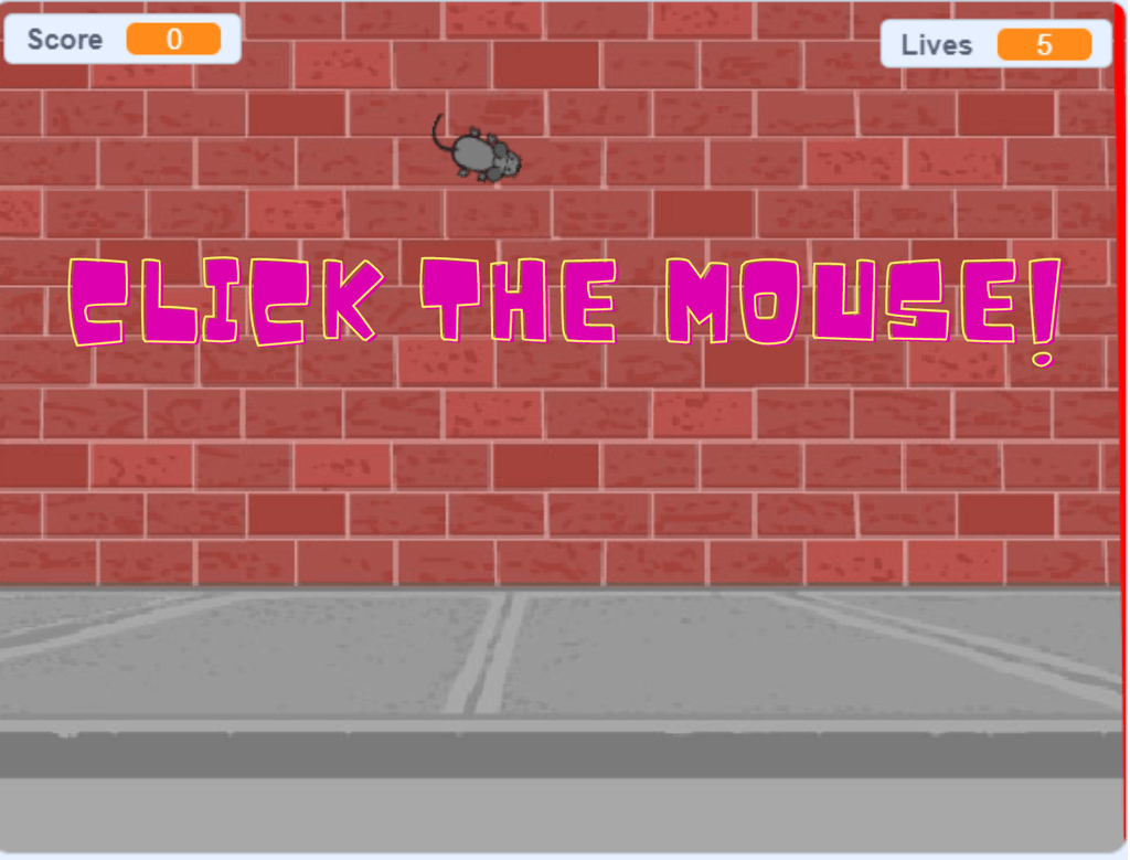 Click the Mouse Starting Screen